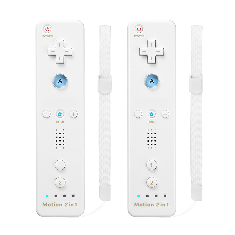 Wii Remote Controller 2 Packs Wireless Wii U Motion Plus Remote Controller with Silicone Protective Case and Wrist Strap Compatible for Nintendo Wii and Wii U